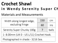 Knitting Pattern - Wendy 5967 - Serenity Super Chunky - Crochet Shawl